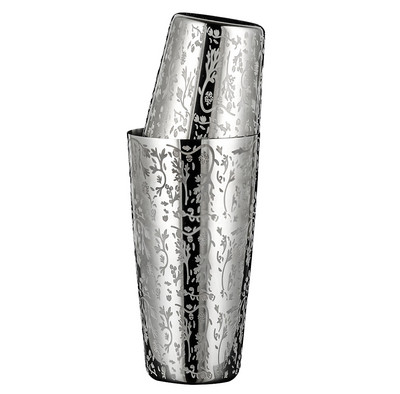 Unweighted Boston Cocktail Shaker Bar Shaker With Etched Pattern Bar Cocktail Shaker Set Tin - 800ml & 500ml