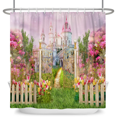 Čarobna šumska zavjesa za tuširanje Cartoon Magic Tale Mushroom Wonderland Gotička zavjesa za tuširanje Vodootporna dekoracija za kadu s kukama