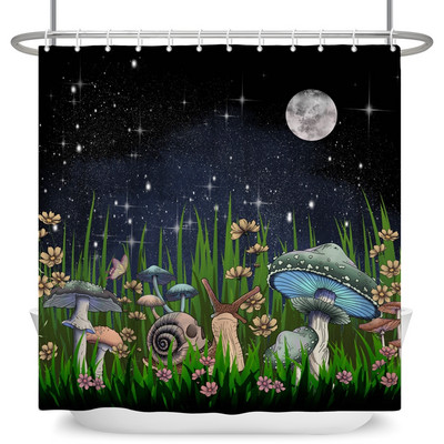 Čarobna šumska zavjesa za tuširanje Cartoon Magic Tale Mushroom Wonderland Gotička zavjesa za tuširanje Vodootporna dekoracija za kadu s kukama