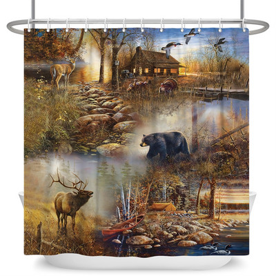 Čarobna šumska zavjesa za tuširanje Cartoon Magic Tale Mushroom Wonderland Gotička zavjesa za tuširanje Vodootporna dekoracija za kadu s kukama