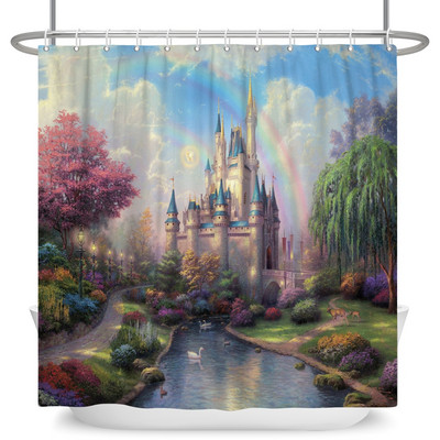 Čarobna šumska zavjesa za tuširanje Cartoon Magic Tale Mushroom Wonderland Gotička zavjesa za tuširanje Vodootporna dekoracija za kadu s kukama