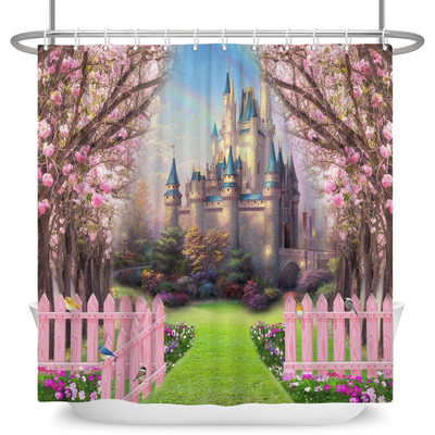 Čarobna šumska zavjesa za tuširanje Cartoon Magic Tale Mushroom Wonderland Gotička zavjesa za tuširanje Vodootporna dekoracija za kadu s kukama