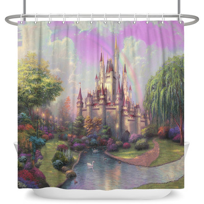 Čarobna šumska zavjesa za tuširanje Cartoon Magic Tale Mushroom Wonderland Gotička zavjesa za tuširanje Vodootporna dekoracija za kadu s kukama