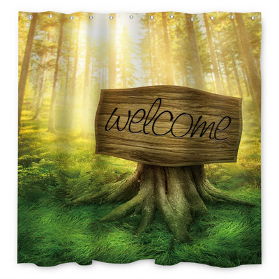 Čarobna šumska zavjesa za tuširanje Cartoon Magic Tale Mushroom Wonderland Gotička zavjesa za tuširanje Vodootporna dekoracija za kadu s kukama