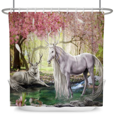 Čarobna šumska zavjesa za tuširanje Cartoon Magic Tale Mushroom Wonderland Gotička zavjesa za tuširanje Vodootporna dekoracija za kadu s kukama