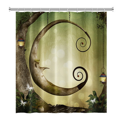 Čarobna šumska zavjesa za tuširanje Cartoon Magic Tale Mushroom Wonderland Gotička zavjesa za tuširanje Vodootporna dekoracija za kadu s kukama