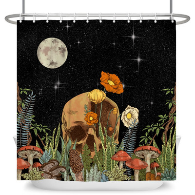 Čarobna šumska zavjesa za tuširanje Cartoon Magic Tale Mushroom Wonderland Gotička zavjesa za tuširanje Vodootporna dekoracija za kadu s kukama
