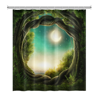 Čarobna šumska zavjesa za tuširanje Cartoon Magic Tale Mushroom Wonderland Gotička zavjesa za tuširanje Vodootporna dekoracija za kadu s kukama