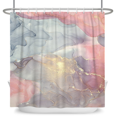 Tekstura mramornog uzorka Zavjese za tuširanje Apstraktne gradijentne vodootporne poliesterske zavjese za kupaonicu Kućni dekor s kukama