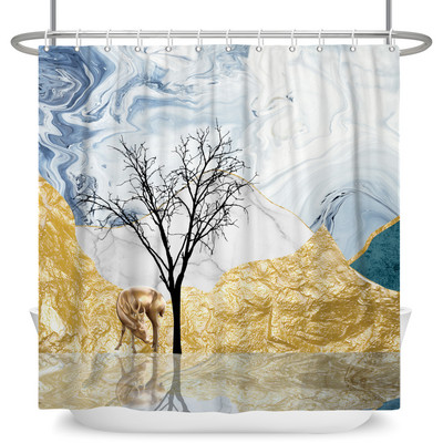 Tekstura mramornog uzorka Zavjese za tuširanje Apstraktne gradijentne vodootporne poliesterske zavjese za kupaonicu Kućni dekor s kukama