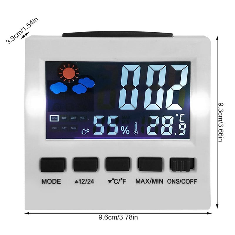 Visokokvalitetni 1PC digitalni sat, datum, tjedan, vrijeme, LED zaslon, pozadinsko osvjetljenje, stolni sat, digitalni kalendar za kućni ured