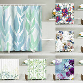 Šarene prekrasne cvjetne zavjese za kadu Vodootporne tkanine Zavjese za tuširanje Cvjetni otisak ruža Dekoracija kupaonskog ekrana s kukama