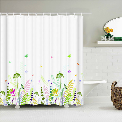 Šarene prekrasne cvjetne zavjese za kadu Vodootporne tkanine Zavjese za tuširanje Cvjetni otisak ruža Dekoracija kupaonskog ekrana s kukama