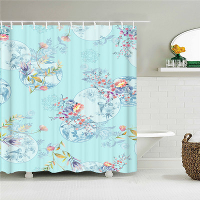 Šarene prekrasne cvjetne zavjese za kadu Vodootporne tkanine Zavjese za tuširanje Cvjetni otisak ruža Dekoracija kupaonskog ekrana s kukama