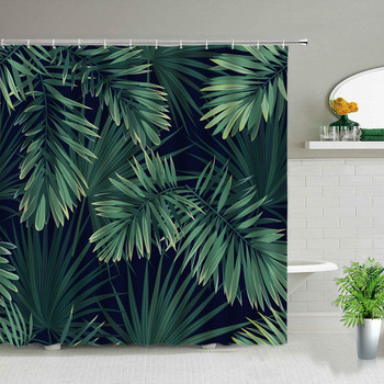 3D тропически палмови листа, зелени растения, отпечатани завеси за душ, плат, полиестерни водоустойчиви завеси за параван за баня, Tende