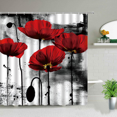 3D tropsko palmino lišće, zelene biljke, otisnute tkanine za zavjese za tuširanje, poliesterske vodootporne zavjese za kupaonsku kadu Paravan Tende