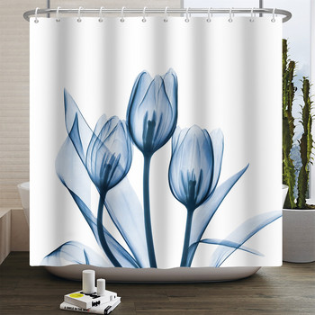 Boho Floral λουλούδια κουρτίνα μπάνιου Αδιάβροχη κουρτίνα μπάνιου Πολυεστερική κουρτίνα μπάνιου υφή που πλένεται στο πλυντήριο με γάντζους