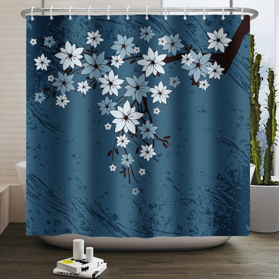 Boho cvjetna cvjetna zavjesa za tuširanje Vodootporna zavjesa za tuširanje Poliesterska zavjesa za kupaonicu Teksturirana kupaonska periva u perilici s kukama