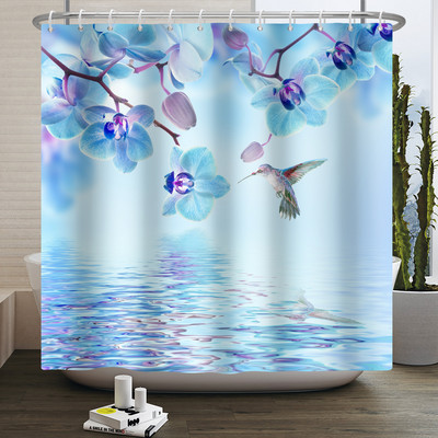 Boho cvjetna cvjetna zavjesa za tuširanje Vodootporna zavjesa za tuširanje Poliesterska zavjesa za kupaonicu Teksturirana kupaonska periva u perilici s kukama