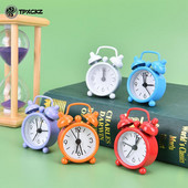 1gab Mini metāla dubultzvana modinātājs elektroniskais apaļais numurs dubultzvana rakstāmgalda digitālais kvarca pulkstenis mājas dekorēšanai, dāvanas bērniem