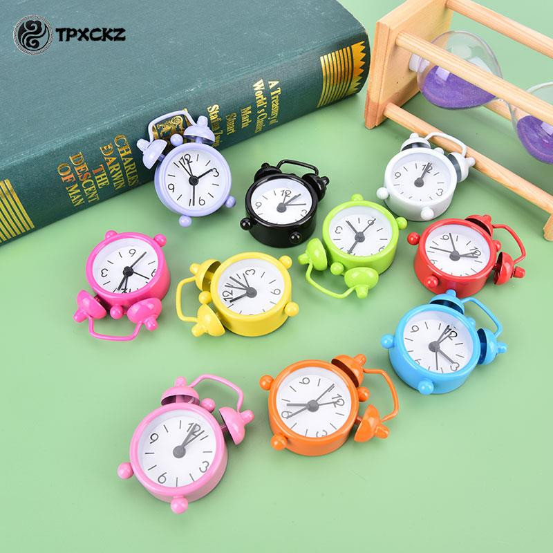 1gab Mini metāla dubultzvana modinātājs elektroniskais apaļais numurs dubultzvana rakstāmgalda digitālais kvarca pulkstenis mājas dekorēšanai, dāvanas bērniem