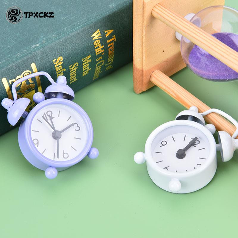 1gab Mini metāla dubultzvana modinātājs elektroniskais apaļais numurs dubultzvana rakstāmgalda digitālais kvarca pulkstenis mājas dekorēšanai, dāvanas bērniem