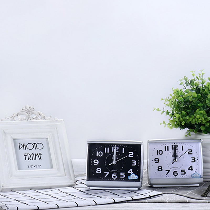 1kom bijeli/crni noćni ormarić s velikim kvarcnim brojevima Dekoracija doma Tiha noćna budilica bez otkucaja Dekoracija sobe Sat s utišanim stolom 2022.