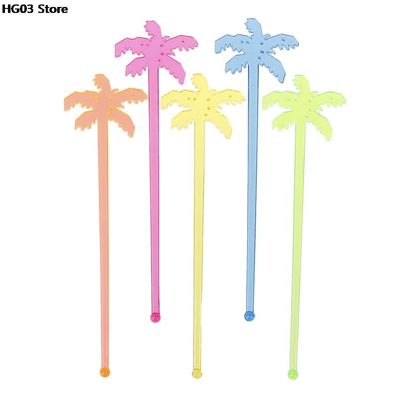 50 komada plastičnih ukrasa za piće/vino za noćne klubove Kokosovo stablo Koktel štapići za miješanje pića Mudler za kavu Puddler