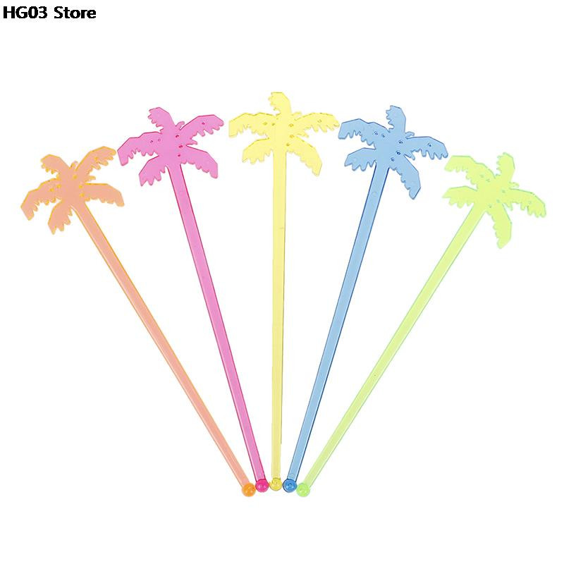50 komada plastičnih ukrasa za piće/vino za noćne klubove Kokosovo stablo Koktel štapići za miješanje pića Mudler za kavu Puddler