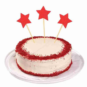10бр. Цветен топпер за торта Звездно сърце Честит рожден ден Консумативи за декорация на торта Декорация за бебешко парти Сватбено парти