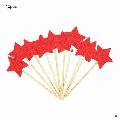 10 vnt Spalvingo torto viršaus žvaigždės širdis su gimtadieniu torto dekoravimo reikmenys kūdikių dušo dekoravimo vestuvių vakarėliui