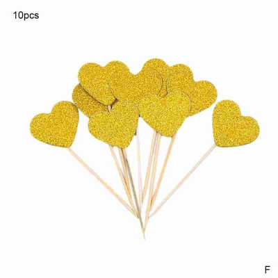 10 vnt Spalvingo torto viršaus žvaigždės širdis su gimtadieniu torto dekoravimo reikmenys kūdikių dušo dekoravimo vestuvių vakarėliui