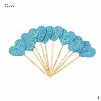 10 vnt Spalvingo torto viršaus žvaigždės širdis su gimtadieniu torto dekoravimo reikmenys kūdikių dušo dekoravimo vestuvių vakarėliui