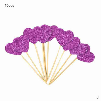 10 vnt Spalvingo torto viršaus žvaigždės širdis su gimtadieniu torto dekoravimo reikmenys kūdikių dušo dekoravimo vestuvių vakarėliui