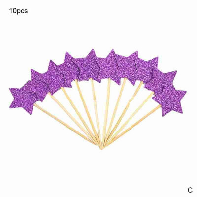 10 vnt Spalvingo torto viršaus žvaigždės širdis su gimtadieniu torto dekoravimo reikmenys kūdikių dušo dekoravimo vestuvių vakarėliui