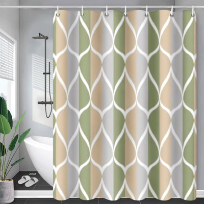 Boho tema Plave zavjese za tuš Kupaonski dodaci Slatki 3D ispis Vodootporna tkanina s kukama Dekorativna zavjesa s geometrijskim uzorkom