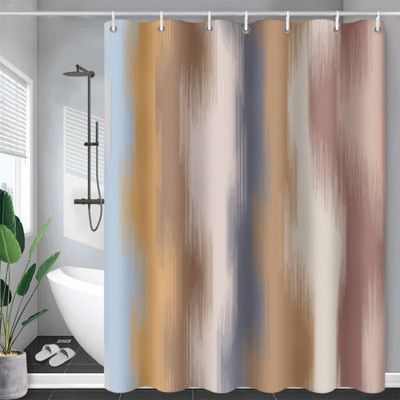 Boho tema Plave zavjese za tuš Kupaonski dodaci Slatki 3D ispis Vodootporna tkanina s kukama Dekorativna zavjesa s geometrijskim uzorkom