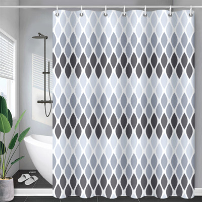 Boho tema Plave zavjese za tuš Kupaonski dodaci Slatki 3D ispis Vodootporna tkanina s kukama Dekorativna zavjesa s geometrijskim uzorkom