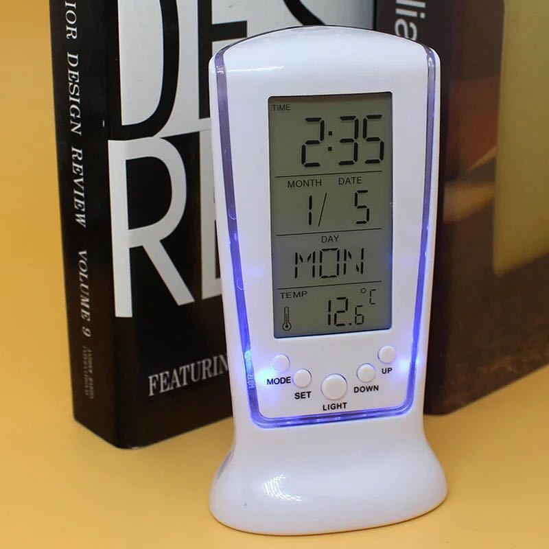 Digitalni kalendar, temperaturni LED, digitalni budilnik s plavim pozadinskim svjetlom, elektronički kalendar, termometar, LED sat s vremenom