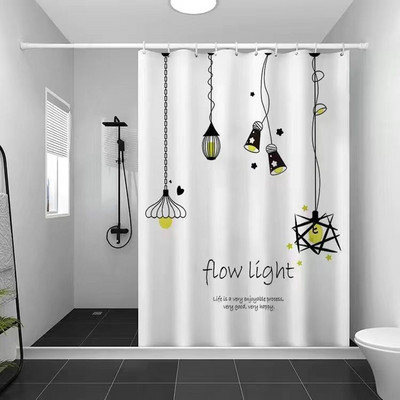 Smiješna mačka zavjesa za tuširanje 3D crtana životinja Jednostavna bijela zavjesa za kadu Vodootporni poliester Kupaonski pribor Set dekor