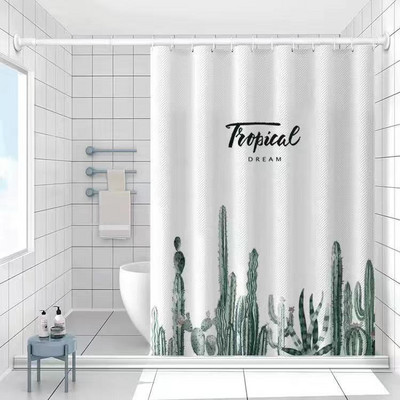 Smiješna mačka zavjesa za tuširanje 3D crtana životinja Jednostavna bijela zavjesa za kadu Vodootporni poliester Kupaonski pribor Set dekor