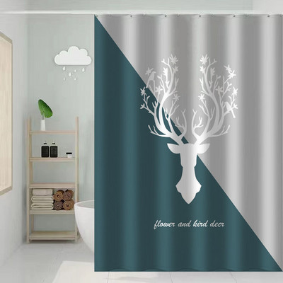 Smiješna mačka zavjesa za tuširanje 3D crtana životinja Jednostavna bijela zavjesa za kadu Vodootporni poliester Kupaonski pribor Set dekor