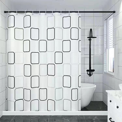 Smiješna mačka zavjesa za tuširanje 3D crtana životinja Jednostavna bijela zavjesa za kadu Vodootporni poliester Kupaonski pribor Set dekor