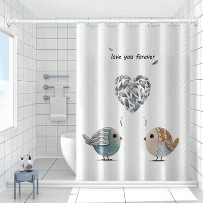 Smiješna mačka zavjesa za tuširanje 3D crtana životinja Jednostavna bijela zavjesa za kadu Vodootporni poliester Kupaonski pribor Set dekor