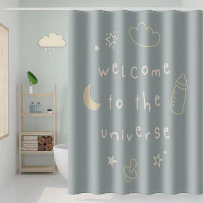 Smiješna mačka zavjesa za tuširanje 3D crtana životinja Jednostavna bijela zavjesa za kadu Vodootporni poliester Kupaonski pribor Set dekor