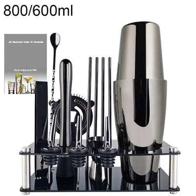 550 ml 800/600 ml kokteiļu šeikeris nerūsējošā tērauda Bostonas šeikeri mikseris vīna bārmeņa komplekts Melns un rožzelts bāra rīki Barware