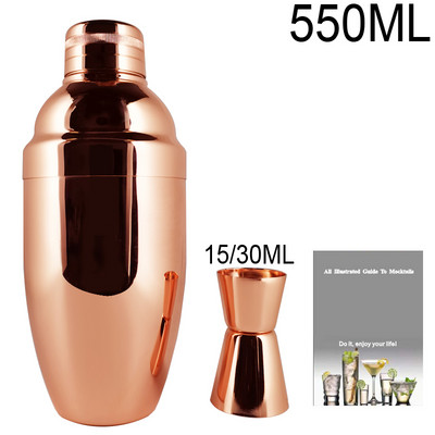 550 ml 800/600 ml kokteiļu šeikeris nerūsējošā tērauda Bostonas šeikeri mikseris vīna bārmeņa komplekts Melns un rožzelts bāra rīki Barware