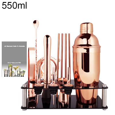 550 ml 800/600 ml kokteiļu šeikeris nerūsējošā tērauda Bostonas šeikeri mikseris vīna bārmeņa komplekts Melns un rožzelts bāra rīki Barware