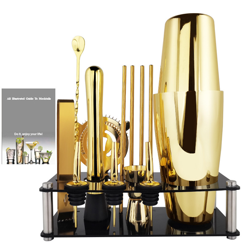 550 ml 800/600 ml kokteiļu šeikeris nerūsējošā tērauda Bostonas šeikeri mikseris vīna bārmeņa komplekts Melns un rožzelts bāra rīki Barware