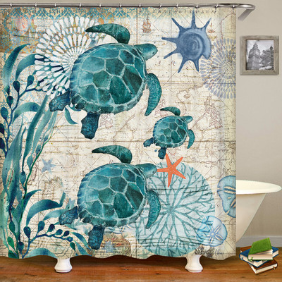 Octopus Seas dušas aizkari vannas aizkars 180*180cm ūdensizturīgs vannas istabas mājas dekors mazgājams audums vannas istabas ekrāns ar 12 āķiem